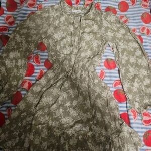 Blu Pepper Olive Green Floral Mini Dress